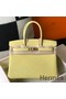 Hermes Birkin 30cm Bag In Jaune Poussin Clemence Leather GHW Replica