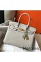 Hermes Birkin 30cm Bag In Pearl Grey Clemence Leather GHW Replica