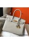 Hermes Birkin 30cm Bag In Pearl Grey Clemence Leather GHW Replica