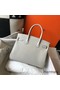 Hermes Birkin 30cm Bag In Pearl Grey Clemence Leather GHW Replica