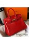 Hermes Birkin 30cm Bag In Red Embossed Crocodile Leather Replica