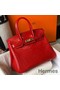 Hermes Birkin 30cm Bag In Red Embossed Crocodile Leather Replica