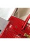 Hermes Birkin 30cm Bag In Red Embossed Crocodile Leather Replica