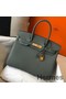 Hermes Birkin 30cm Bag In Vert Amande Clemence Leather GHW Replica