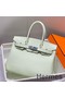 Hermes Birkin 30cm Bag In Vert Fizz Clemence Leather PHW Replica