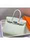Hermes Birkin 30cm Bag In Vert Fizz Clemence Leather PHW Replica