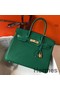 Hermes Birkin 30cm Bag In Vert Vertigo Clemence Leather GHW Replica
