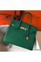 Hermes Birkin 30cm Bag In Vert Vertigo Clemence Leather GHW Replica