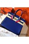 Hermes Birkin 35 Handmade Bag In Blue Electric Clemence Leather Replica