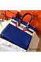 Hermes Birkin 35 Handmade Bag In Blue Electric Clemence Leather Replica