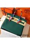Hermes Birkin 35 Handmade Bag In Malachite Clemence Leather Replica