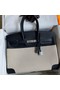 Hermes Birkin 35 Handmade Bag In Toile & Black Swift Leather Replica