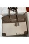 Hermes Birkin 35 Handmade Bag In Toile & Taupe Clemence Leather Replica