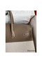 Hermes Birkin 35 Handmade Bag In Toile & Taupe Clemence Leather Replica