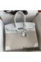 Hermes Birkin 35 Handmade Bag In Toile & White Clemence Leather Replica