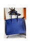 Hermes Birkin 35 Retourne Handmade Bag In Blue Electric Clemence Leather Replica