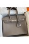 Hermes Birkin 35 Retourne Handmade Bag In Gris Asphalt Clemence Leather Replica