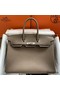 Hermes Birkin 35 Retourne Handmade Bag In Taupe Clemence Leather Replica