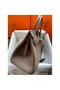 Hermes Birkin 35 Retourne Handmade Bag In Taupe Clemence Leather Replica