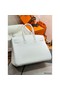 Hermes Birkin 35 Retourne Handmade Bag In White Clemence Leather Replica