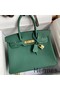 Hermes Birkin 35 Retourne Handmade Bag in Malachite Clemence Leather Replica