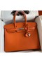 Hermes Birkin 35 Retourne Handmade Bag in Orange Epsom Calfskin Replica