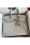 Hermes Birkin 35 Retourne Handmade Bag in Pearl Grey Epsom Calfskin Replica