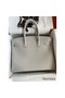 Hermes Birkin 35 Retourne Handmade Bag in Pearl Grey Epsom Calfskin Replica