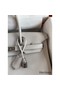 Hermes Birkin 35 Retourne Handmade Bag in Pearl Grey Epsom Calfskin Replica