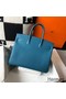 Hermes Birkin 35cm Bag In Blue Jean Clemence Leather GHW Replica