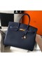Hermes Birkin 35cm Bag In Dark Blue Clemence Leather GHW Replica