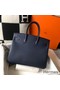 Hermes Birkin 35cm Bag In Dark Blue Clemence Leather GHW Replica
