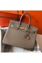 Hermes Birkin 35cm Bag In Gris Tourterelle Clemence Leather GHW Replica