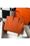 Hermes Birkin 35cm Bag In Orange Clemence Leather GHW Replica