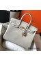Hermes Birkin 35cm Bag In Pearl Grey Clemence Leather GHW Replica