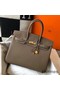 Hermes Birkin 35cm Bag In Taupe Grey Clemence Leather GHW Replica