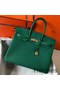 Hermes Birkin 35cm Bag In Vert Vertigo Clemence Leather GHW Replica