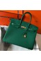 Hermes Birkin 35cm Bag In Vert Vertigo Clemence Leather GHW Replica