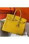 Hermes Birkin 35cm Bag In Yellow Clemence Leather GHW Replica