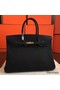 Hermes Birkin 40 Handmade Bag In Black Clemence Leather Replica