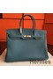 Hermes Birkin 40 Handmade Bag In Blue Jean Clemence Leather Replica