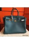 Hermes Birkin 40 Handmade Bag In Blue Jean Clemence Leather Replica