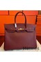 Hermes Birkin 40 Handmade Bag In Bordeaux Epsom Leather Replica