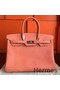 Hermes Birkin 40 Handmade Bag In Crevette Clemence Leather Replica