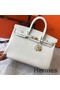 Hermes Birkin 40 Handmade Bag In White Clemence Leather Replica