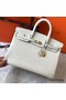 Hermes Birkin 40 Handmade Bag In White Clemence Leather Replica