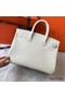 Hermes Birkin 40 Handmade Bag In White Clemence Leather Replica
