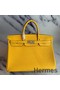Hermes Birkin 40 Handmade Bag In Yellow Clemence Leather Replica