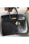 Hermes Birkin 40 Retourne Handmade Bag In Black Box Calfskin Replica