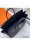 Hermes Birkin 40 Retourne Handmade Bag In Blue Nuit Clemence Leather Replica